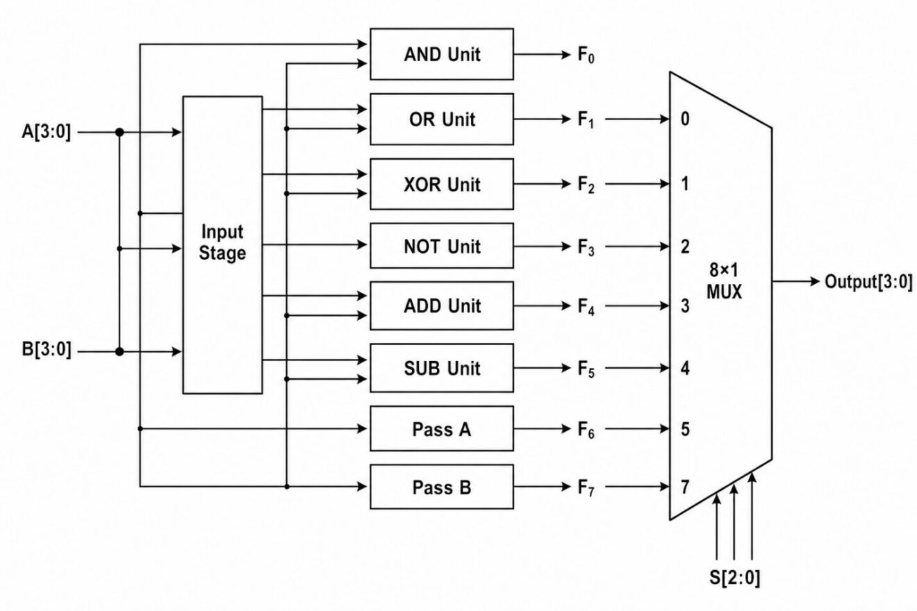 4-Bit ALU Design in Logisim | WiredWhite